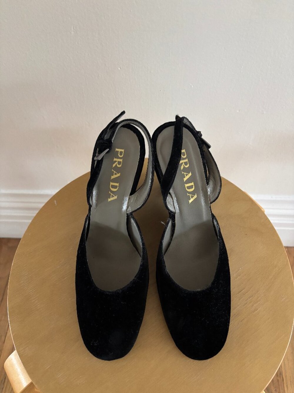 Prada Velvet Slingback Wedges